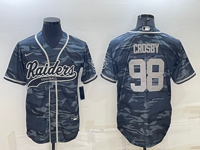 Men's Las Vegas Raiders Maxx Crosby #98 Grey Camouflage Jersey Joint Edition